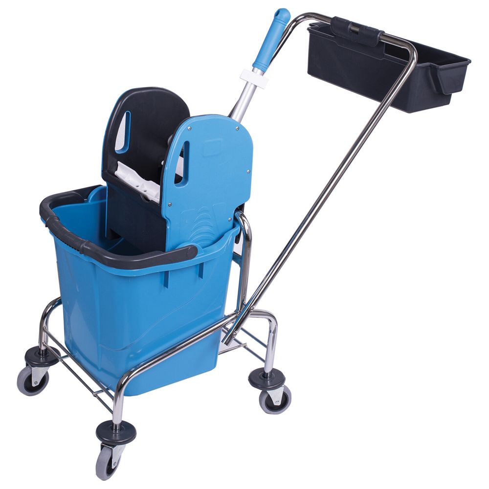 Тележка уборочная, 1 съемное ведро 25 л, механический отжим, корзина, BRABIX, Турция