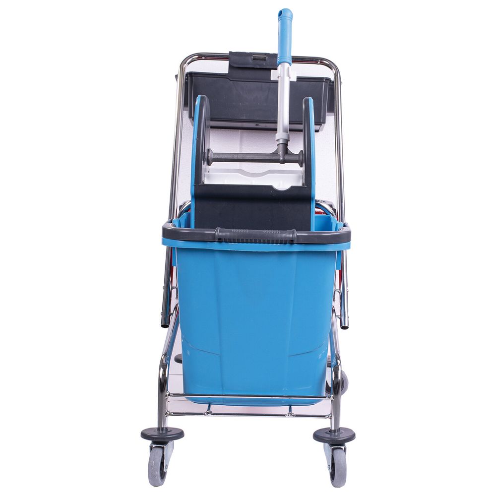 Тележка уборочная, 2 съемных ведра по 25 л, механический отжим, корзина, BRABIX, Турция