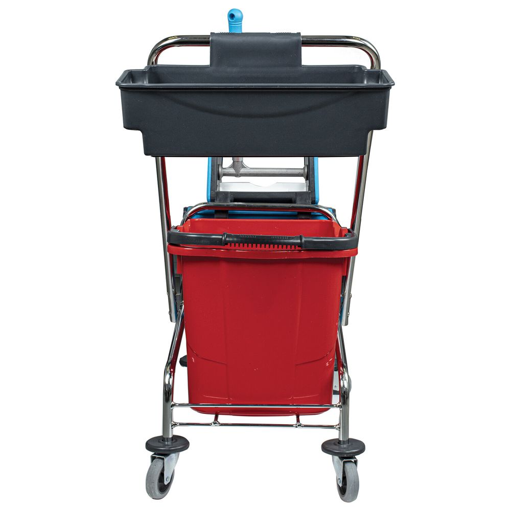 Тележка уборочная, 2 съемных ведра по 25 л, механический отжим, корзина, BRABIX, Турция