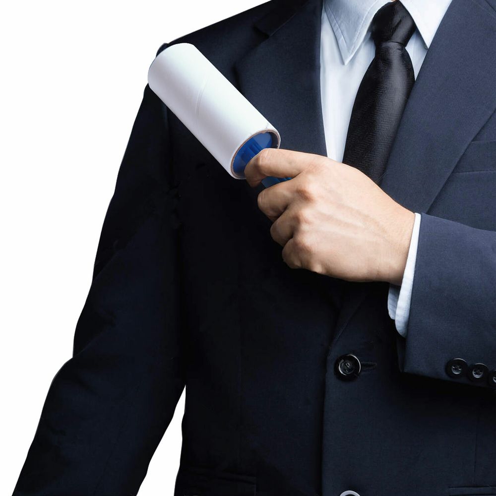 Ролик для чистки одежды / мебели от шерсти, ворсинок, пыли, волос + 12 сменных блоков по 50 листов, суперлипкий, LAIMA