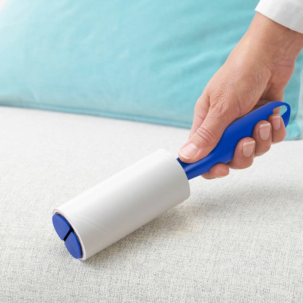 Ролик для чистки одежды / мебели от шерсти, ворсинок, пыли, волос + 12 сменных блоков по 50 листов, суперлипкий, LAIMA