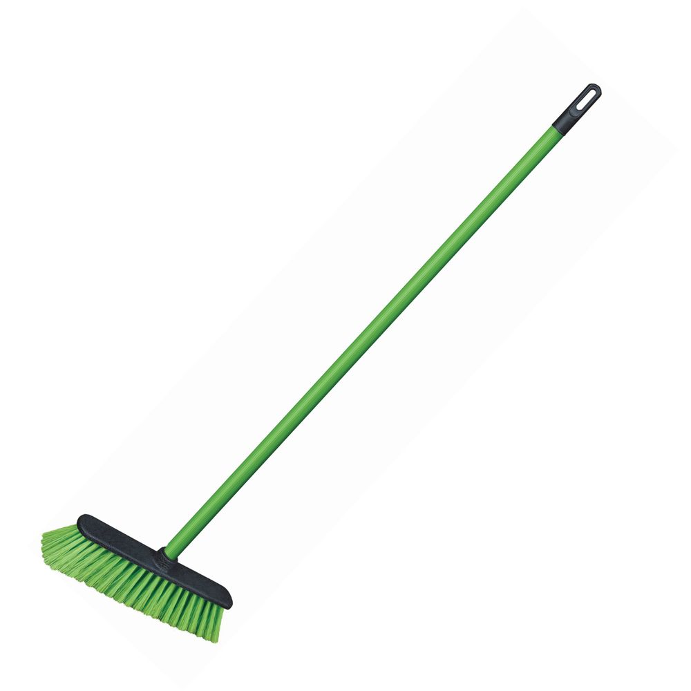 Щетка для уборки с черенком 110 см, ширина 31 см, щетина 7 см, пластиковая, еврорезьба, AZUR