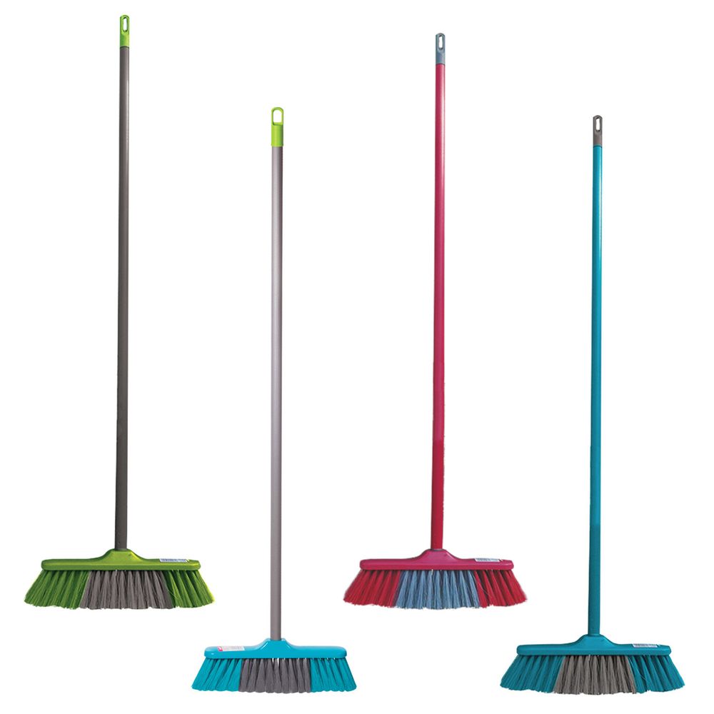 Щетка для уборки с черенком 110 см, ширина 31 см, щетина 7 см, пластиковая, еврорезьба, YORK "Frontiera"