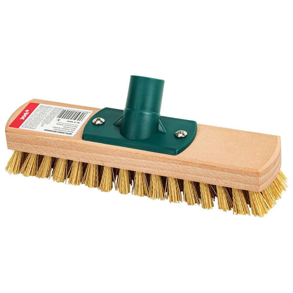 Щетка для уборки шробер (скраббер) ширина 23 см, щетина 2,5 см, деревянная, крепление еврорезьба, YORK