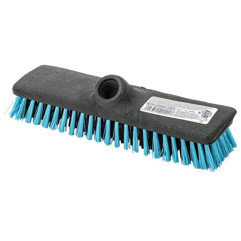 Щетка для уборки шробер (скраббер) ширина 24 см, щетина 2,5 см, пластик, еврорезьба, Twigi AZUR