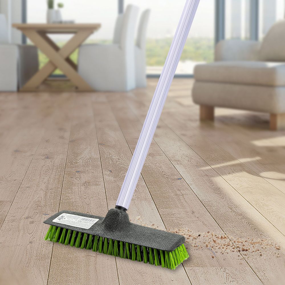 Щетка для уборки шробер (скраббер) ширина 24 см, щетина 2,5 см, пластик, еврорезьба, Twigi AZUR