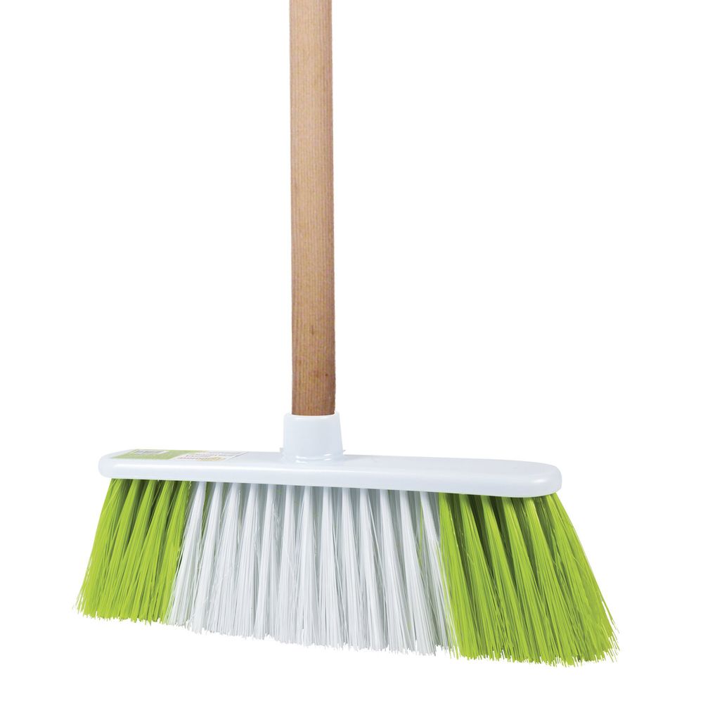 Щетка для уборки, ширина 31 см, щетина 8 см двуцветная, пластик, крепление еврорезьба, ЛЮБАША