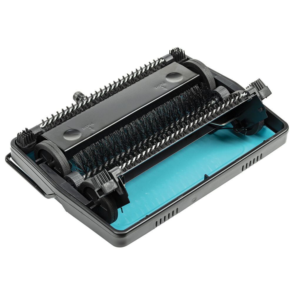 Щетка-веник-пылесос механическая для пола и ковровых покрытий, металл, чёрно-бирюзовая, DASWERK