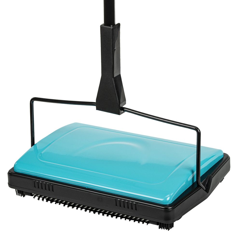 Щетка-веник-пылесос механическая для пола и ковровых покрытий, металл, чёрно-бирюзовая, DASWERK