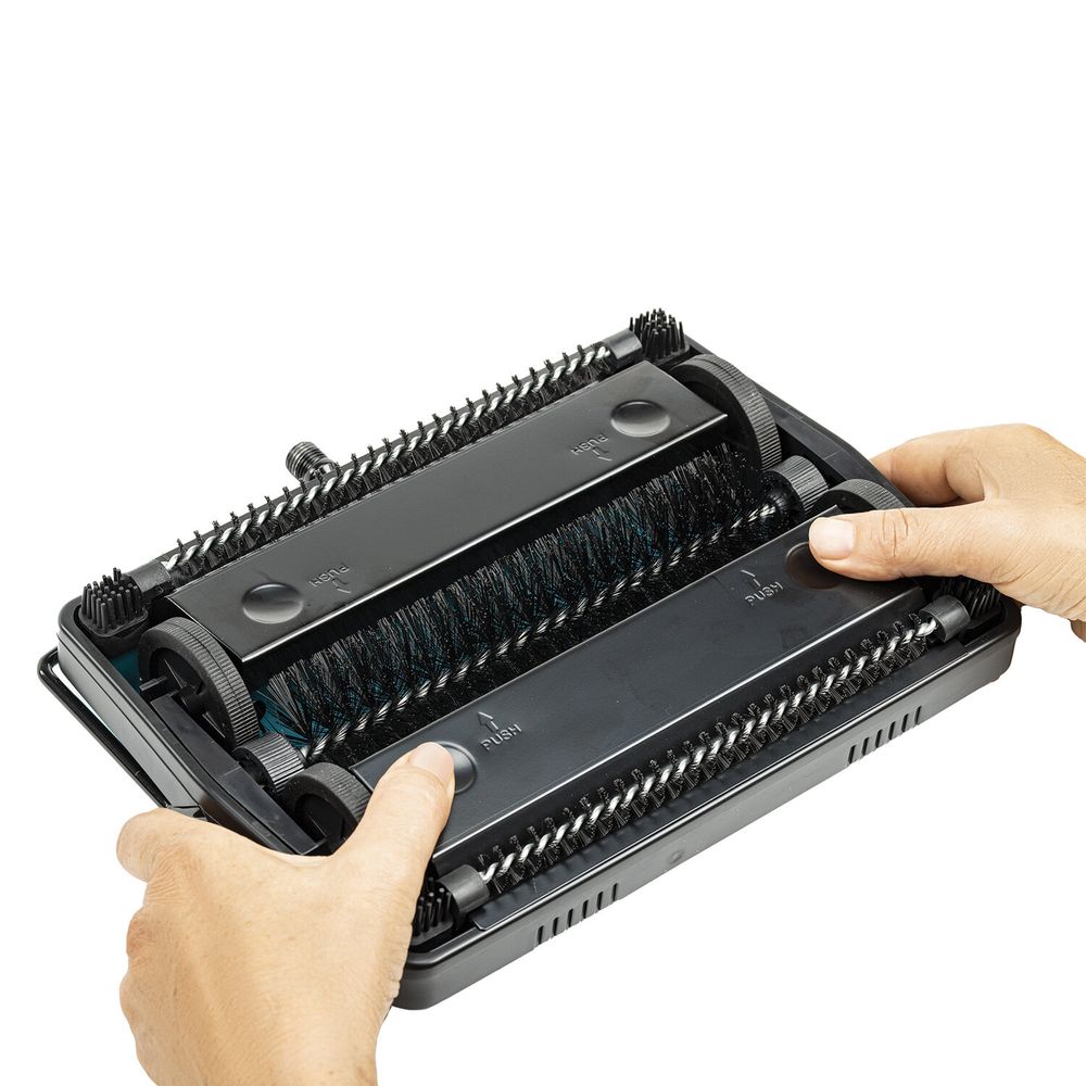 Щетка-веник-пылесос механическая для пола и ковровых покрытий, металл, чёрно-бирюзовая, DASWERK