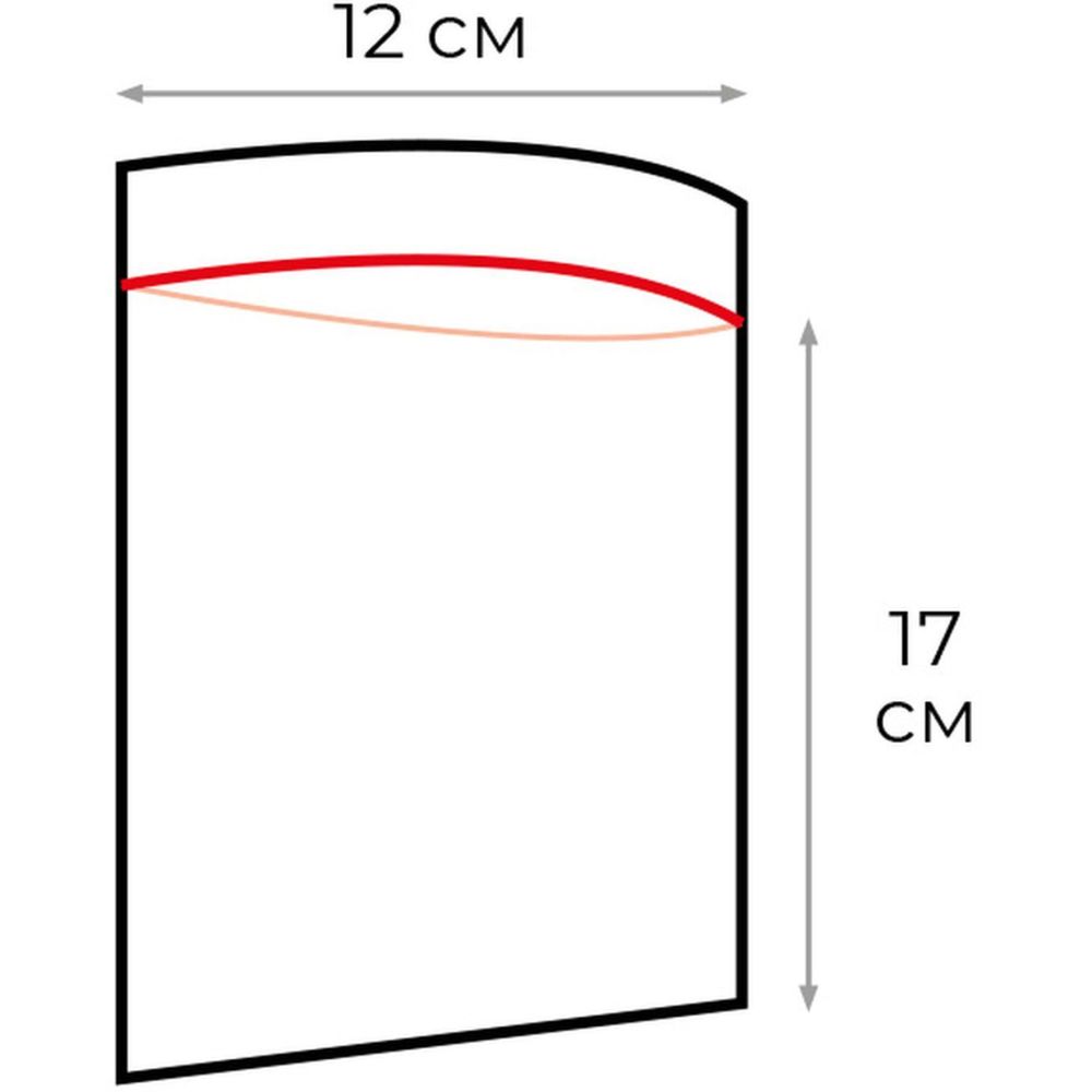 Пакет п/э с замком (Zip Lock), 32мкм, 12х17см, 100шт/уп