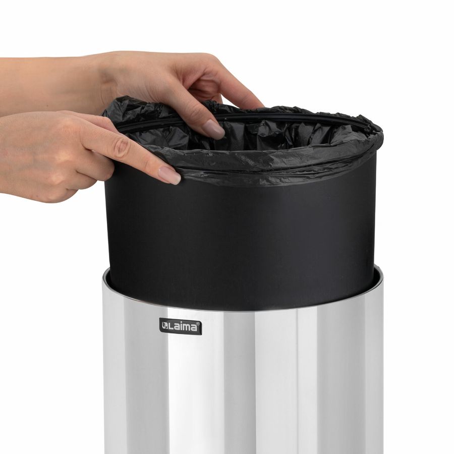 Ведро для мусора СЕНСОРНОЕ 12 л, нержавеющая сталь, зеркальная крышка, питание от 4-х батареек AA (не входят в комплект), LAIMA
