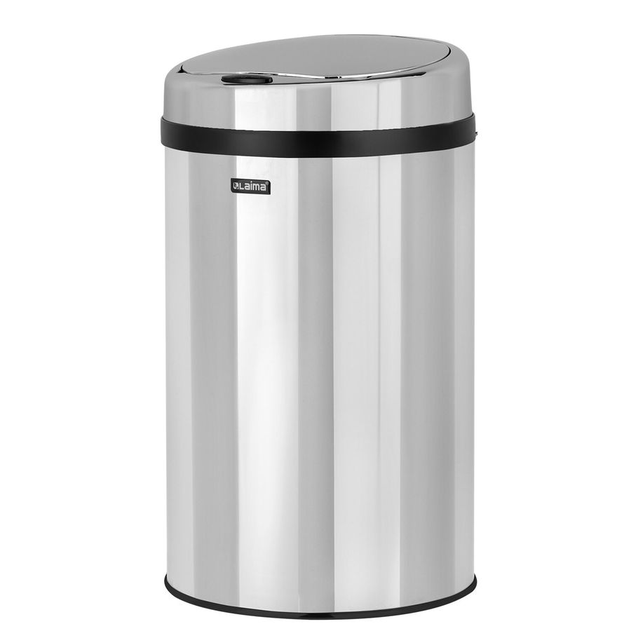 Ведро для мусора СЕНСОРНОЕ 30 л, нержавеющая сталь, зеркальная крышка, питание от 4-х батареек AA (не входят в комплект), LAIMA