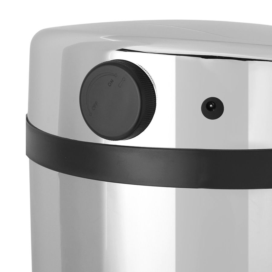 Ведро для мусора СЕНСОРНОЕ 30 л, нержавеющая сталь, зеркальная крышка, питание от 4-х батареек AA (не входят в комплект), LAIMA