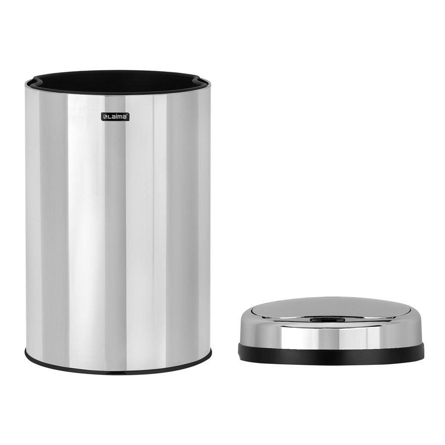Ведро для мусора СЕНСОРНОЕ 30 л, нержавеющая сталь, зеркальная крышка, питание от 4-х батареек AA (не входят в комплект), LAIMA