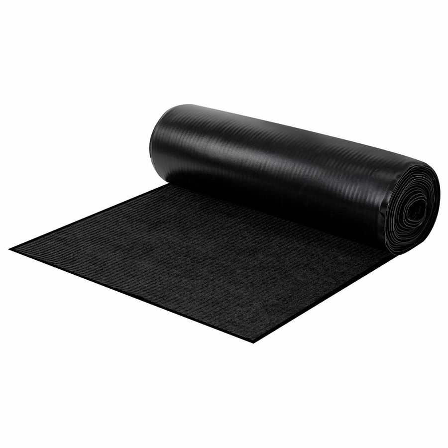 Коврик ДОРОЖКА 0,9х10 м, ЧЕРНЫЙ, влаго-грязезащита, 430 г/м2, ребристая, LAIMA EXPERT