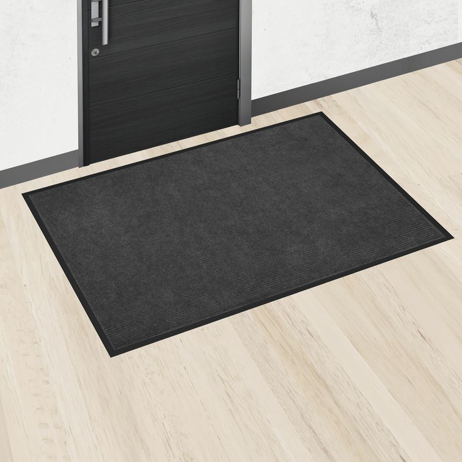 Коврик придверный 80х120 см, СЕРЫЙ, влаго-грязезащитный, 430 г/м2, ребристый, ЛЮБАША СТАНДАРТ