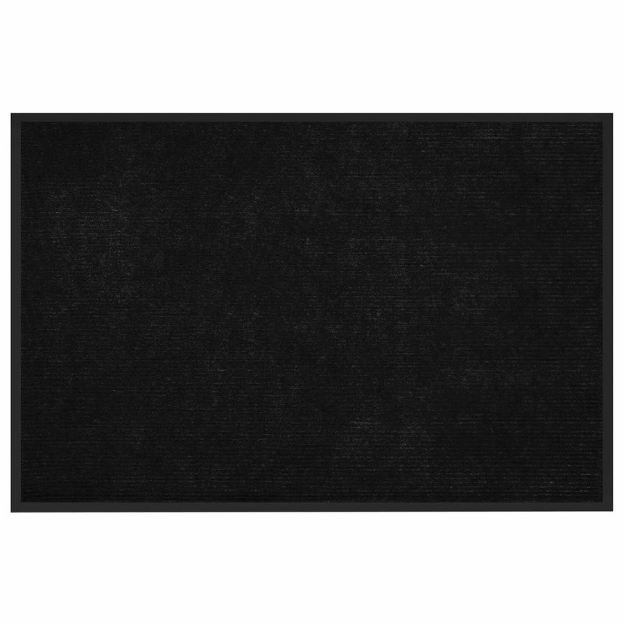 Коврик придверный 80х120 см, ЧЕРНЫЙ, влаго-грязезащитный, 430 г/м2, ребристый, ЛЮБАША СТАНДАРТ