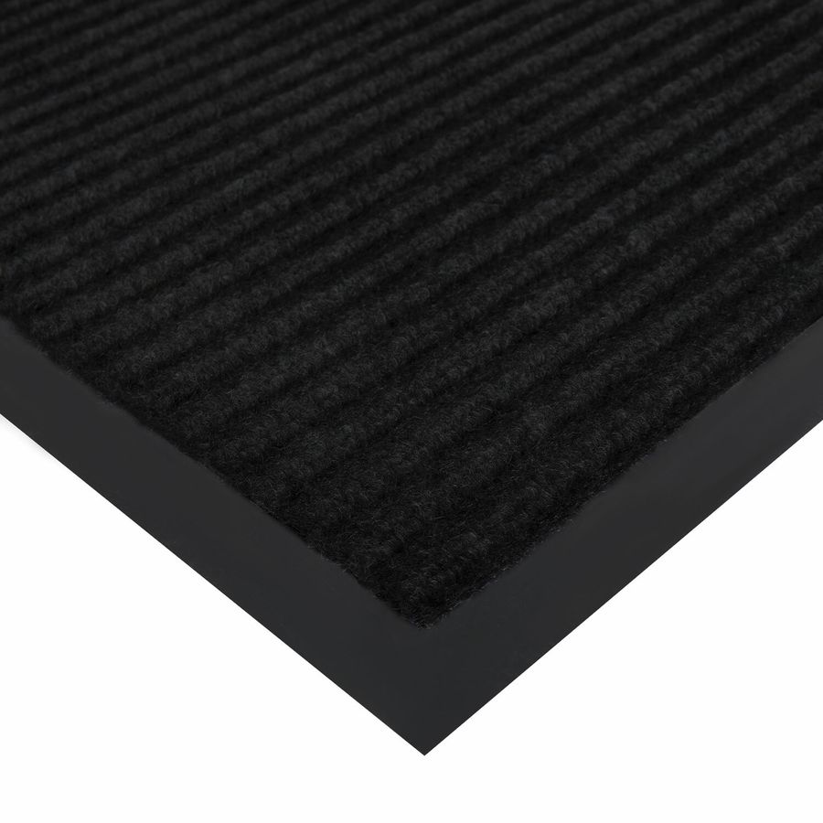 Коврик придверный 80х120 см, ЧЕРНЫЙ, влаго-грязезащитный, 430 г/м2, ребристый, ЛЮБАША СТАНДАРТ