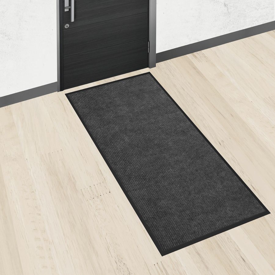 Коврик придверный 90х150 см, СЕРЫЙ, влаго-грязезащитный, 430 г/м2, ребристый, ЛЮБАША СТАНДАРТ