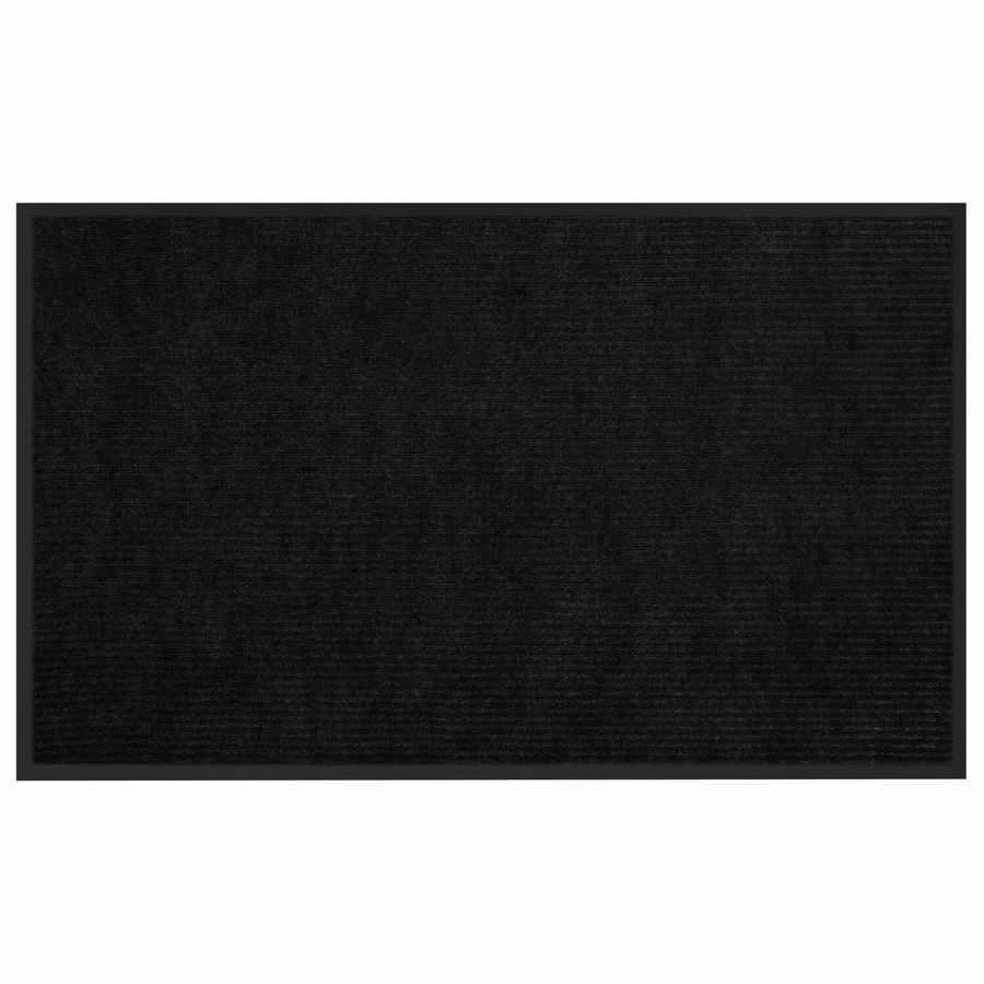 Коврик придверный 90х150 см, ЧЕРНЫЙ, влаго-грязезащитный, 430 г/м2, ребристый, ЛЮБАША СТАНДАРТ