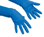 Перчатки Vileda Многоцелевые, р-р S, латекс 0,4мм, d=296мм, голубые