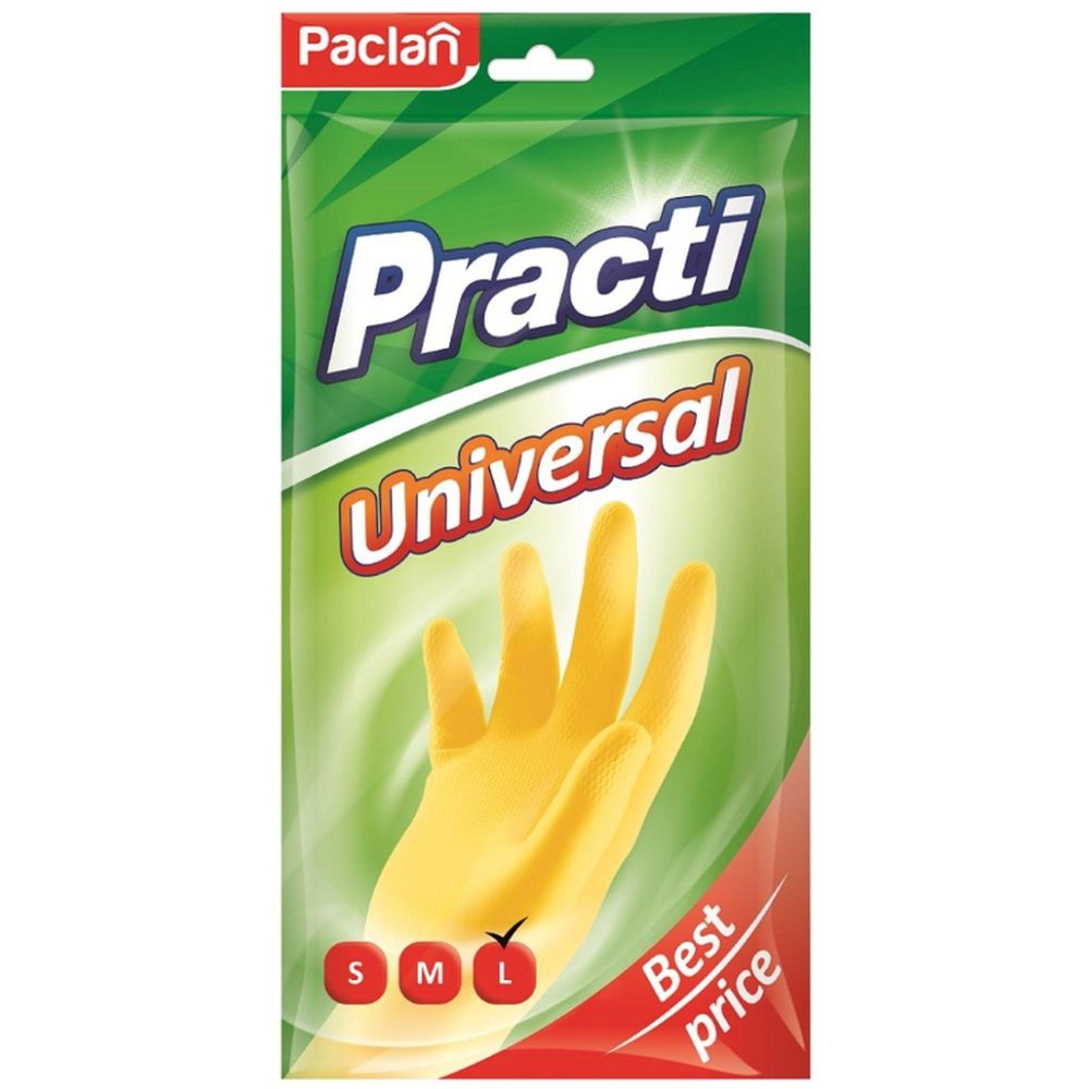 Перчатки Paclan, размер L, латекс с хлопковым напылением