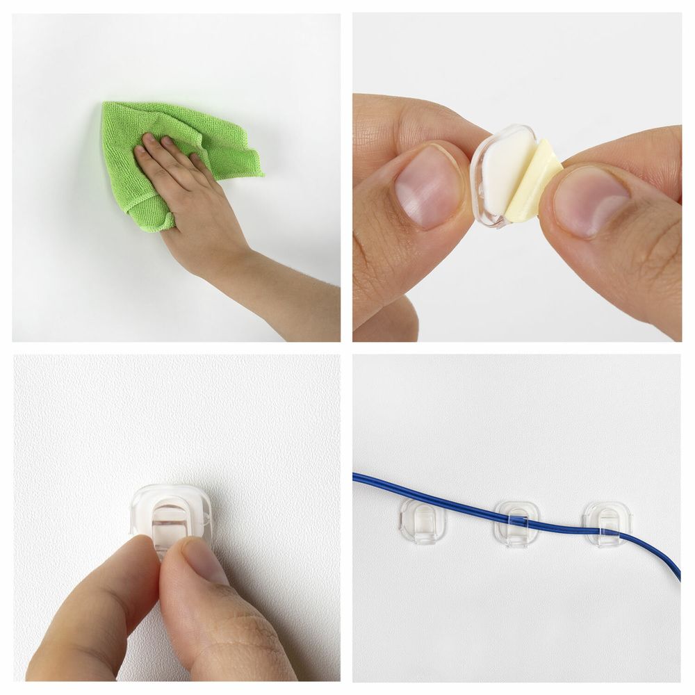 Крючки самоклеящиеся для гирлянд и проводов 1,5х1,5 см, КОМПЛЕКТ 90 шт., LAIMA Home