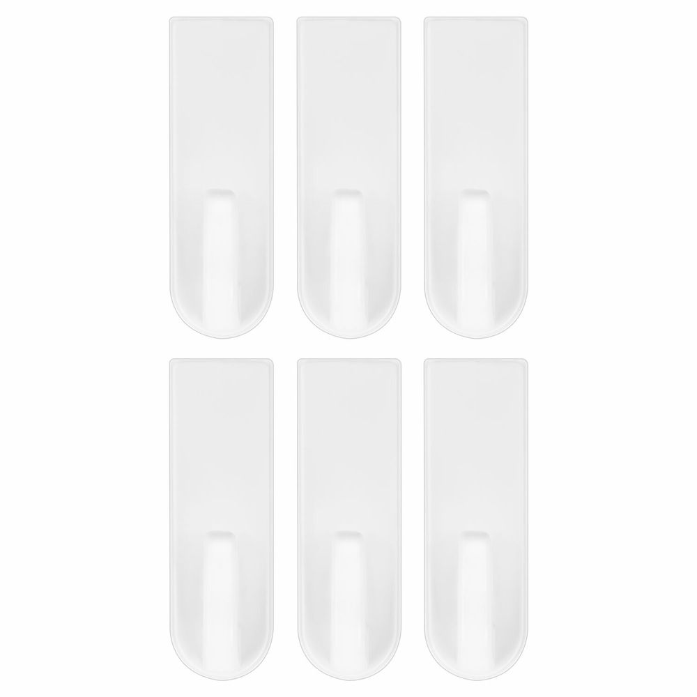 Крючки самоклеящиеся универсальные 6,6х2,1 см, КОМПЛЕКТ 6 шт., белые, LAIMA Home