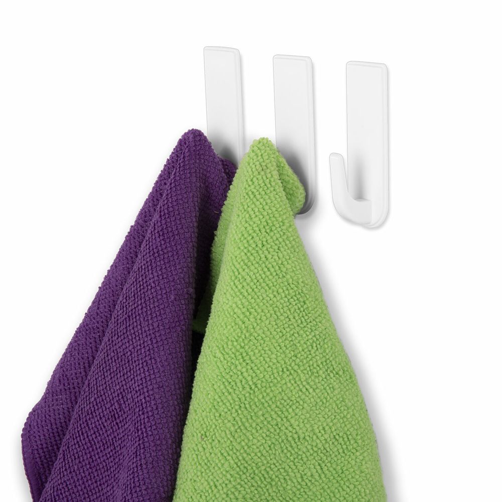 Крючки самоклеящиеся универсальные 6,6х2,1 см, КОМПЛЕКТ 6 шт., белые, LAIMA Home