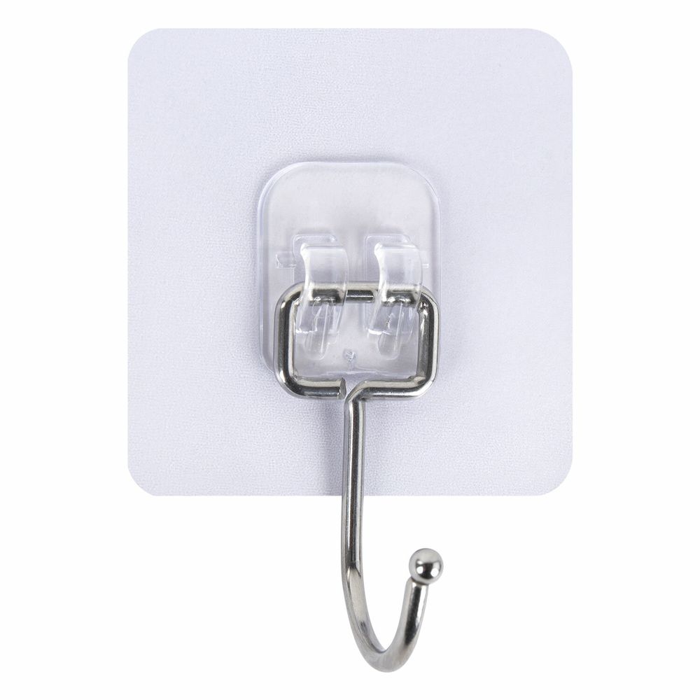 Крючки самоклеящиеся универсальные 7х7 см, КОМПЛЕКТ 5 шт., сталь + ПВХ, LAIMA Home