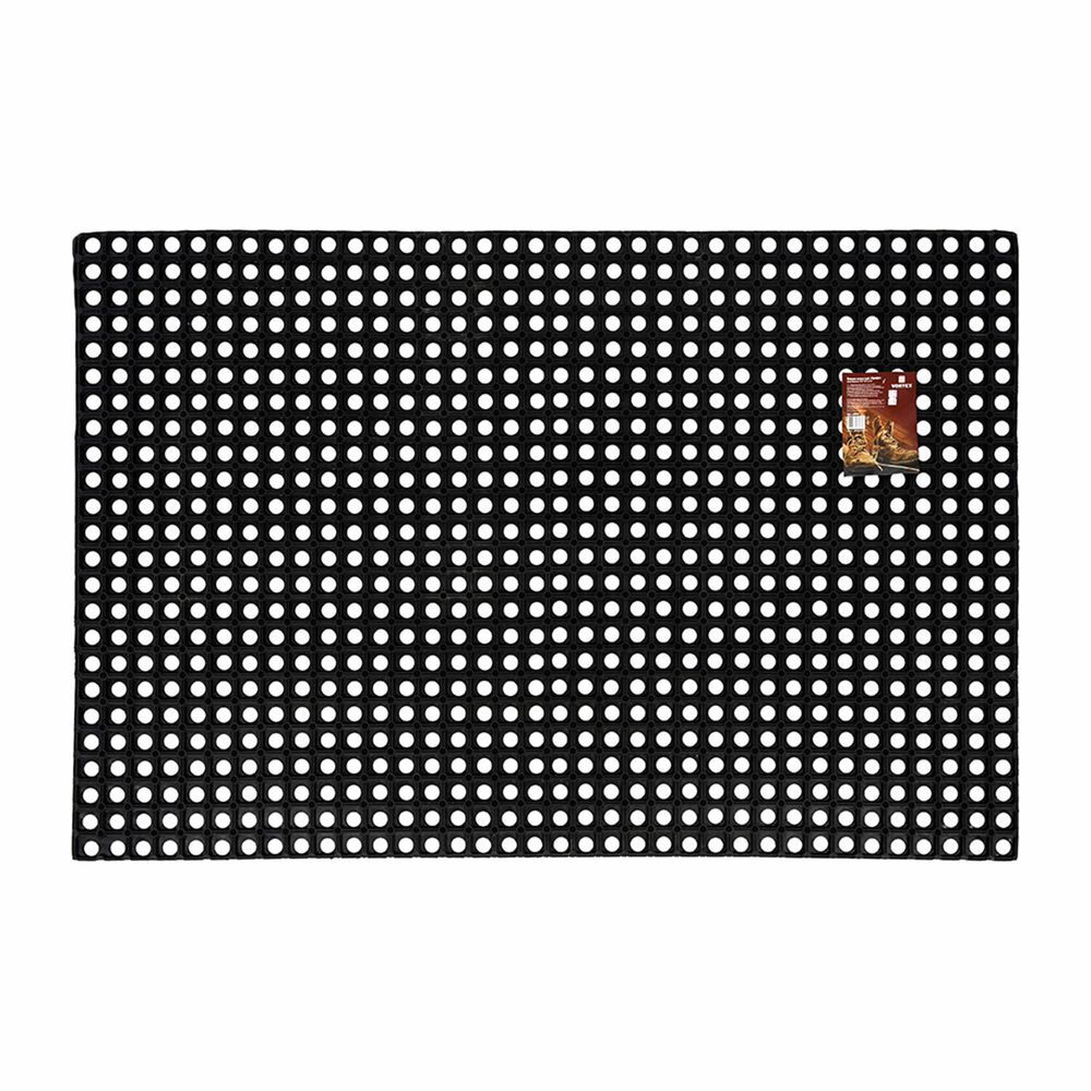 Коврик входной резиновый крупноячеистый грязезащитный 100х150 см, толщина 22 мм, черный, VORTEX