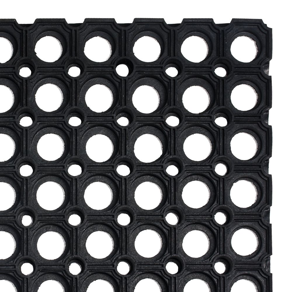 Коврик входной резиновый крупноячеистый грязезащитный, 80х120 см, толщина 16 мм, черный, VORTEX