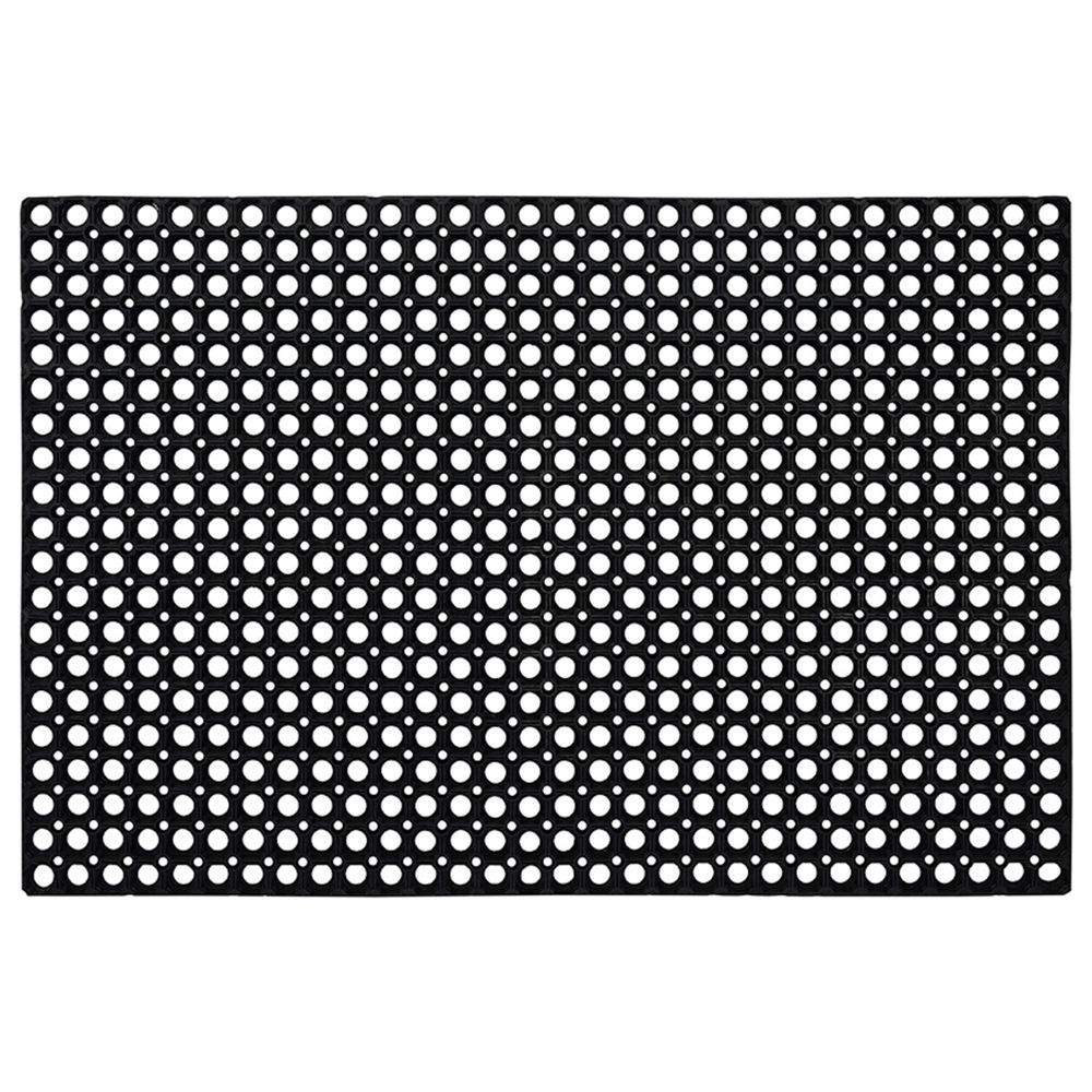 Коврик входной резиновый крупноячеистый грязезащитный, 80х120 см, толщина 16 мм, черный, VORTEX