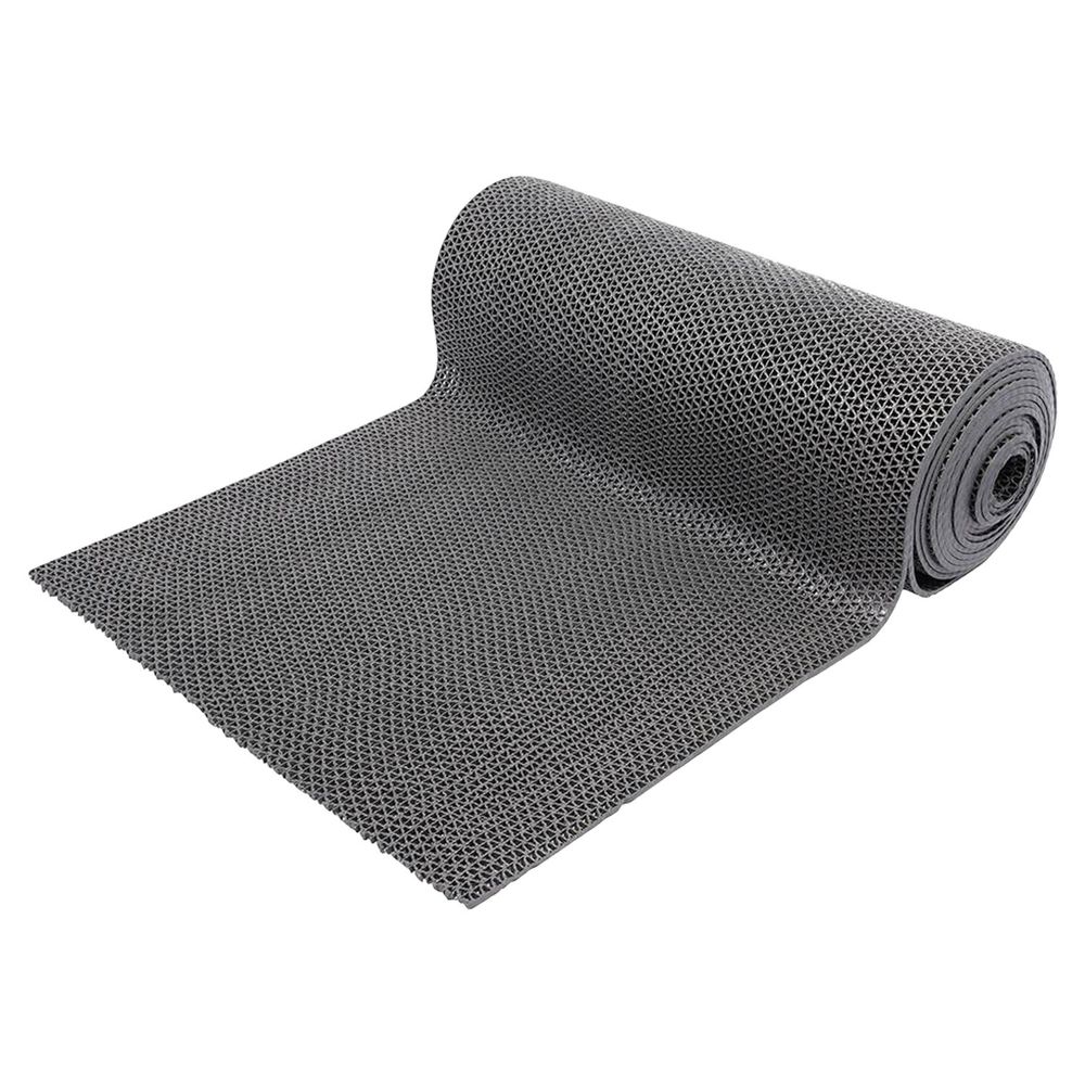 Коврик дорожка Zig-Zag ячеистый грязезащитный 0,9х10 м, толщина 5 мм, ПВХ, серый, В РУЛОНЕ, VORTEX