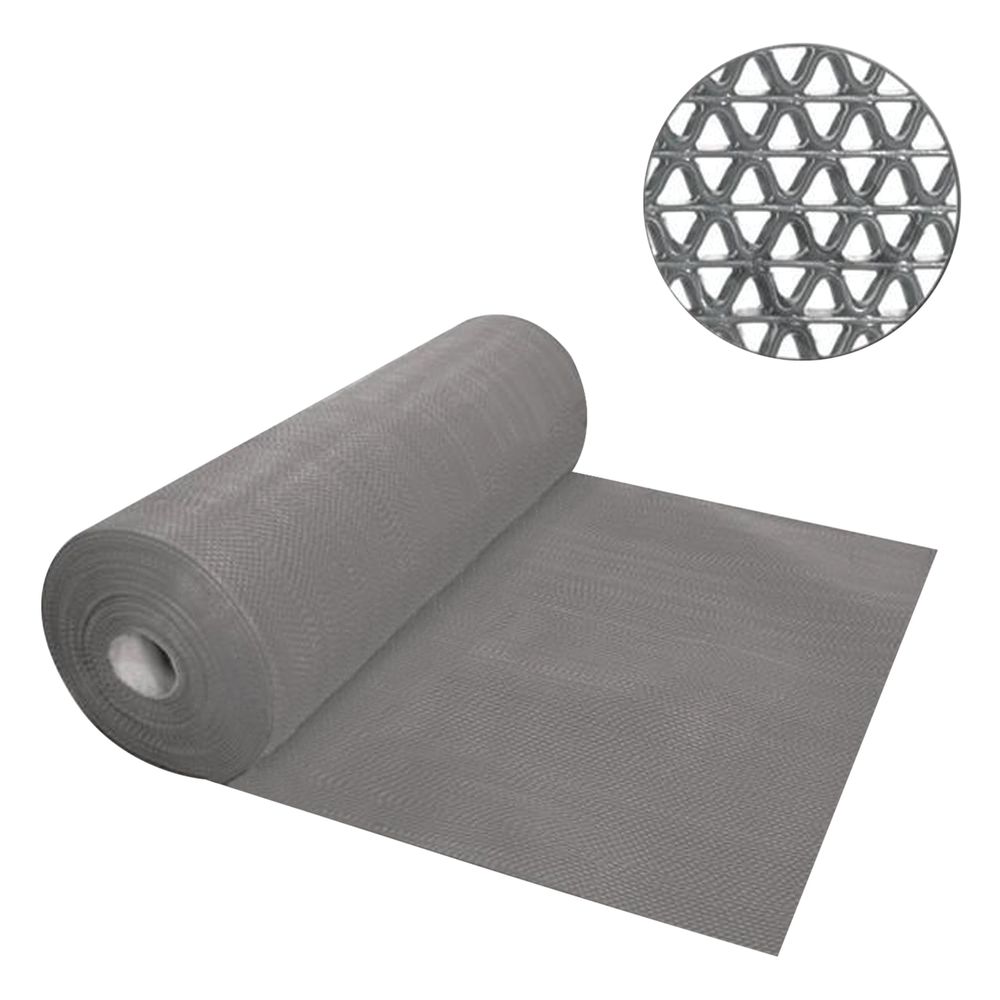Коврик дорожка Zig-Zag ячеистый грязезащитный 0,9х10 м, толщина 5 мм, ПВХ, серый, В РУЛОНЕ, VORTEX