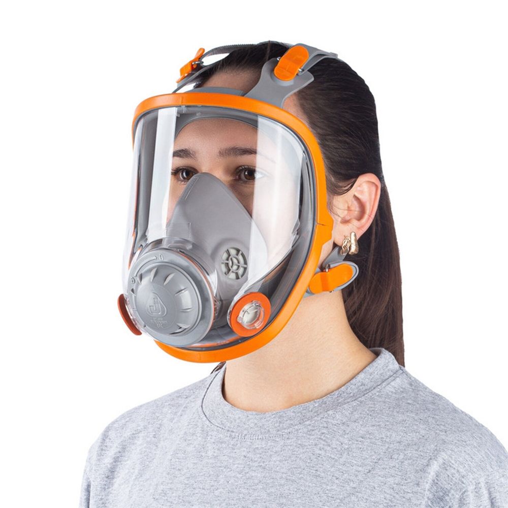 Маска полнолицевая Jeta Safety 5950, силикон, ударопрочный поликарбонат, защитная пленка, без фильтров, размер L