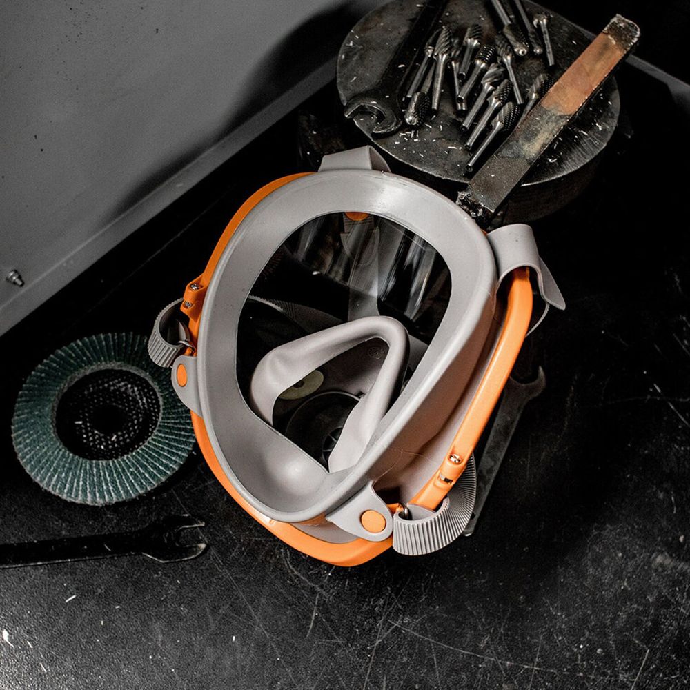 Маска полнолицевая Jeta Safety 5950, силикон, ударопрочный поликарбонат, защитная пленка, без фильтров, размер L