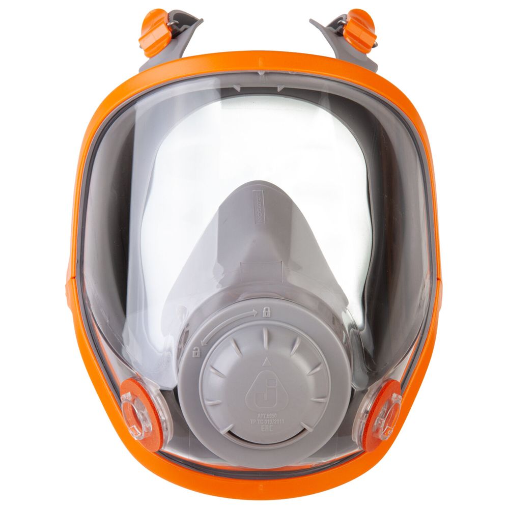 Маска полнолицевая Jeta Safety 5950, силикон, ударопрочный поликарбонат, защитная пленка, без фильтров, размер М
