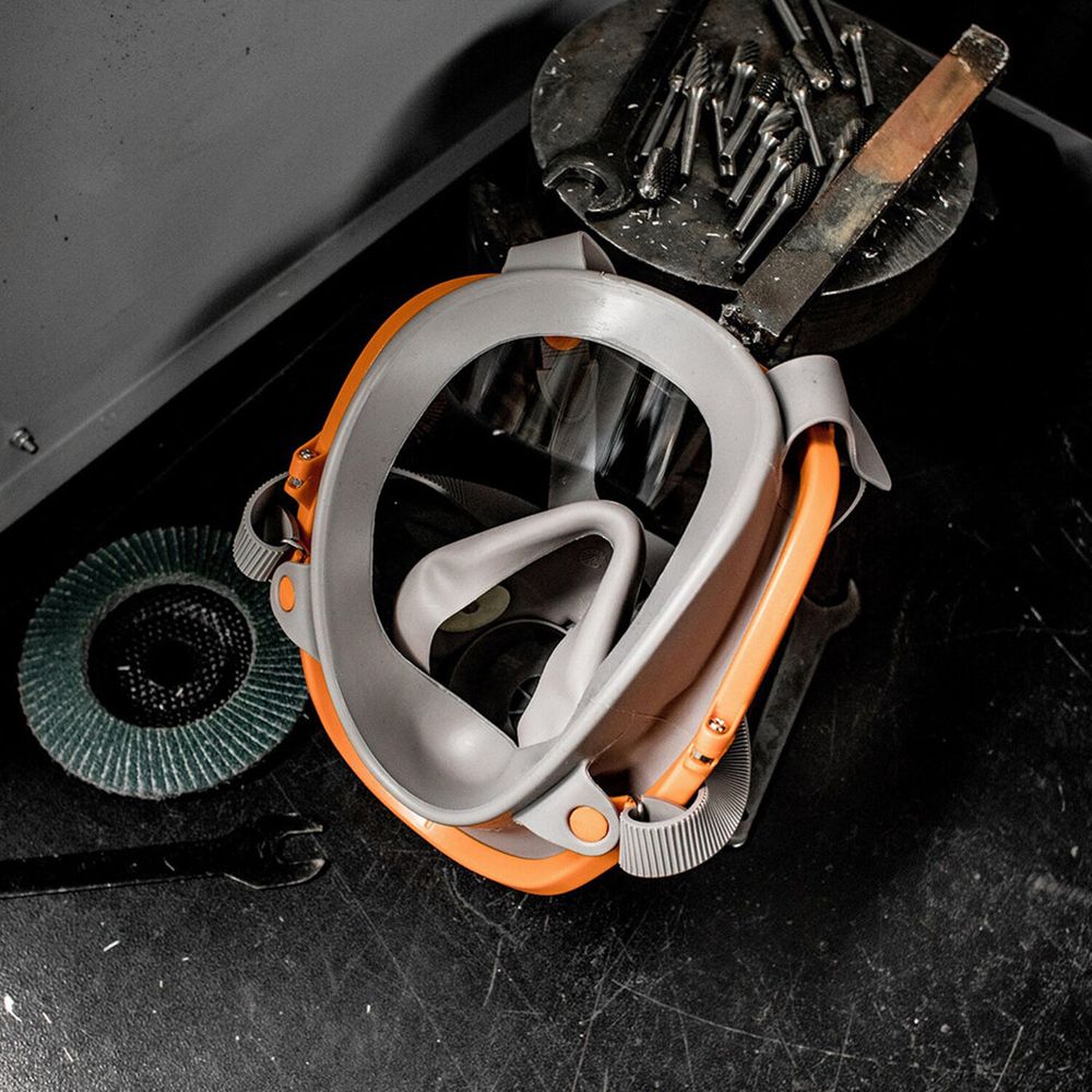 Маска полнолицевая Jeta Safety 5950, силикон, ударопрочный поликарбонат, защитная пленка, без фильтров, размер М