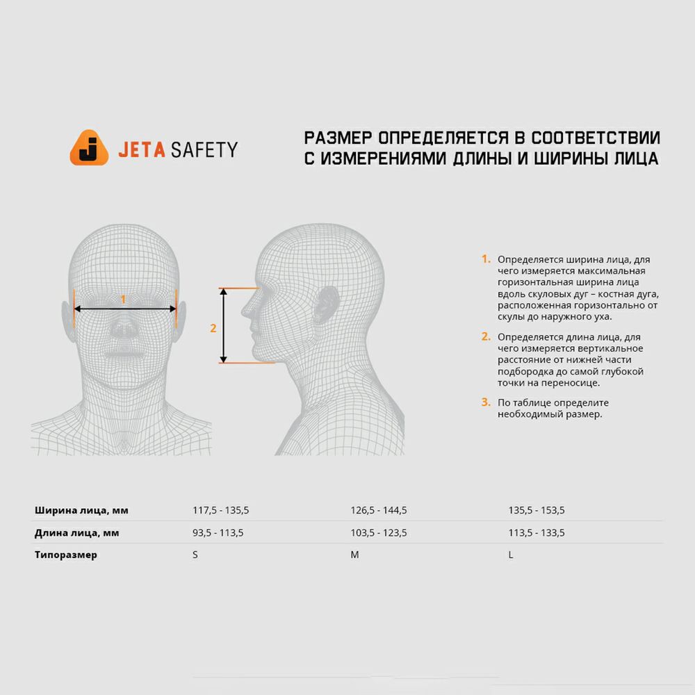 Полумаска фильтрующая Jeta Safety 5500P, обтюратор термопласт, без фильтров, размер М