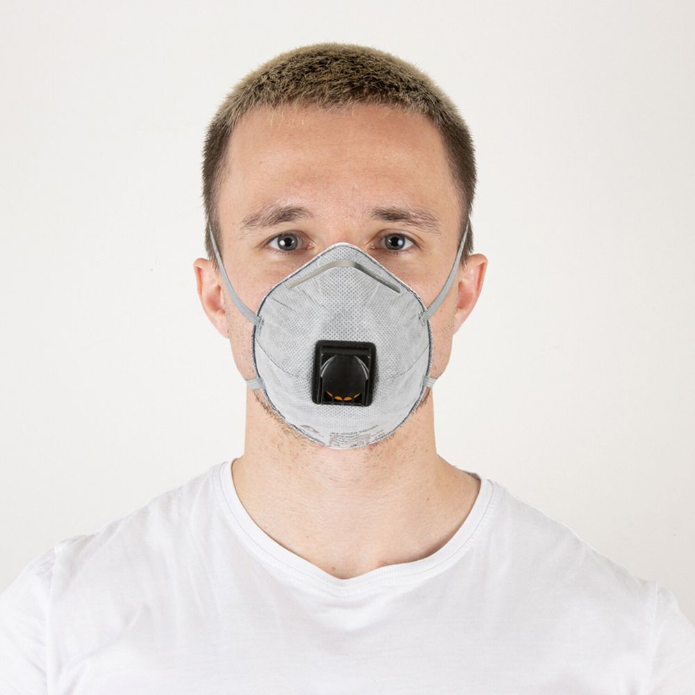 Респиратор с клапаном и угольным фильтром, КОМПЛЕКТ 10 шт., полумаска фильтрующая, формованный, FFP2