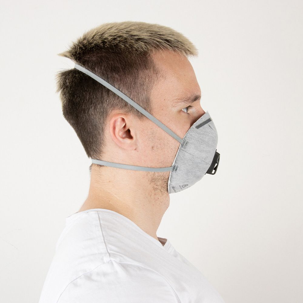 Респиратор с клапаном и угольным фильтром, КОМПЛЕКТ 10 шт., полумаска фильтрующая, формованный, FFP2