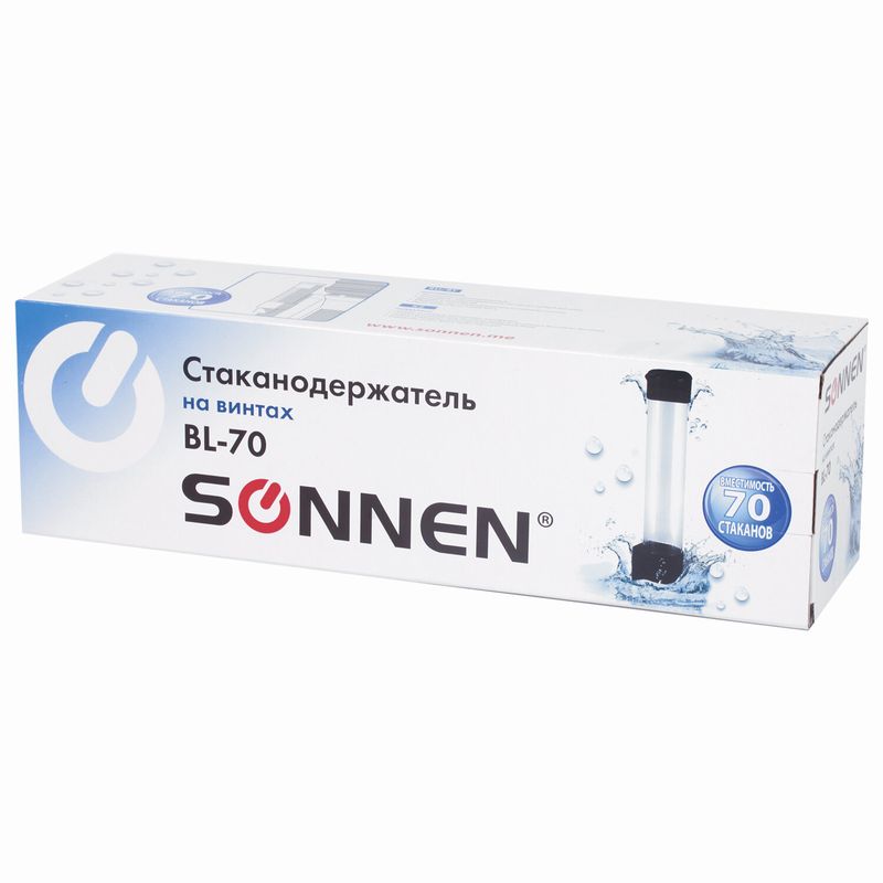 Стаканодержатель SONNEN BL-70, 70 стаканов, на винтах, черный