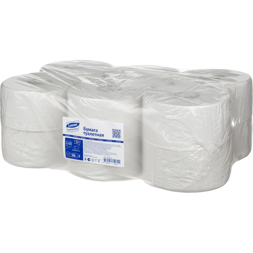 Бумага туалетная для диспенсеров Luscan Professional 1слбелвторвтул200м 12рул/уп