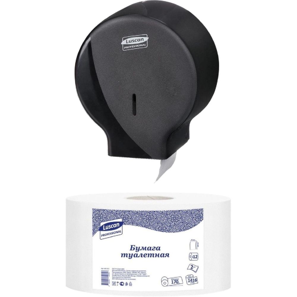 Бумага туалетная для диспенсеров Luscan Professional 2слбелцелвтул170м 12рул/уп