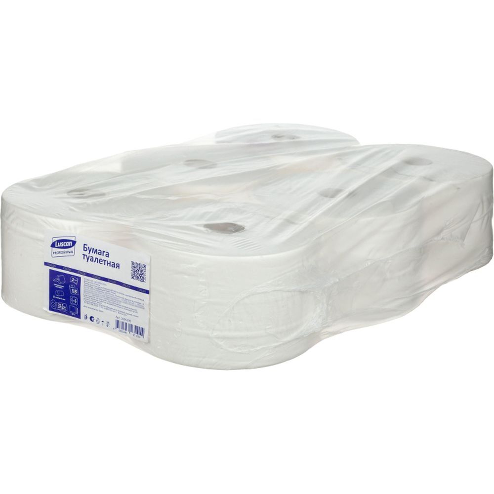 Бумага туалетная для диспенсеров Luscan Professional с ЦВ 2сл бел цел 215м 6 рул/уп