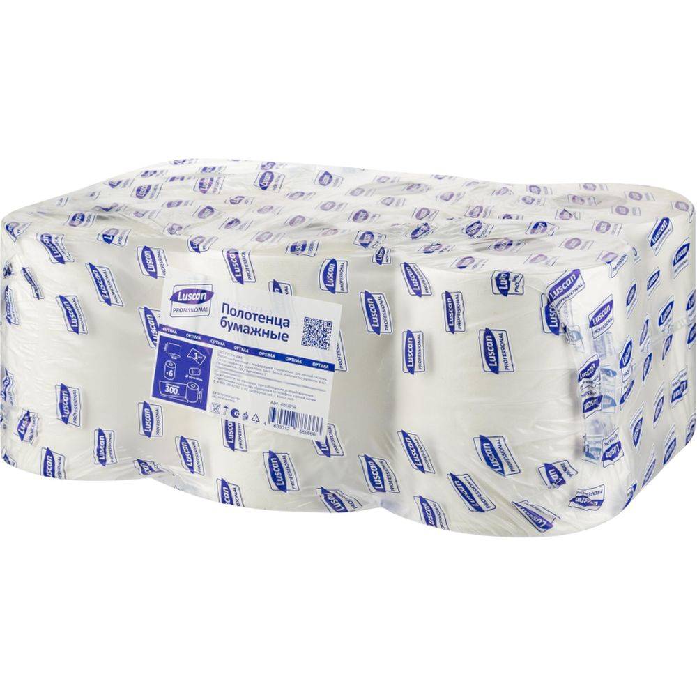 Полотенца бумажные для диспенсеров Luscan Professional 1слперф 300м 6рул/уп