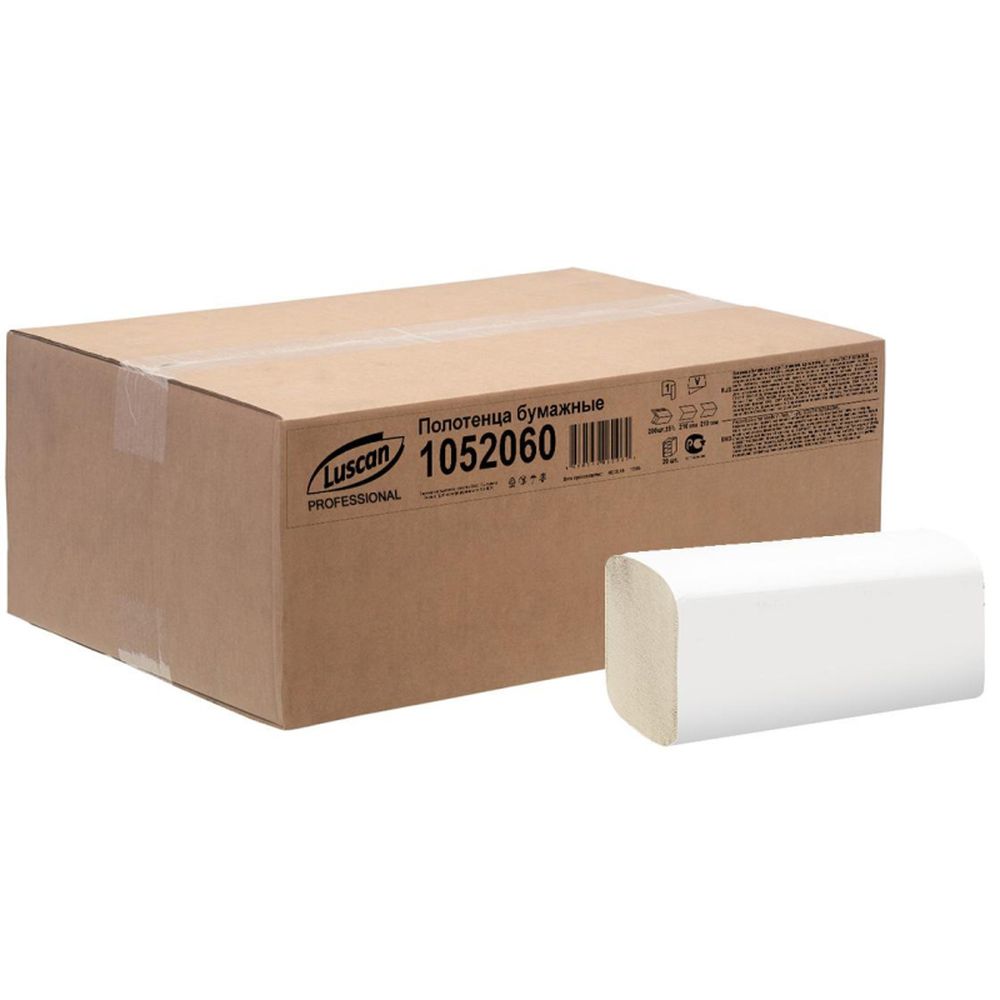Полотенца бумажные для диспенсеров Luscan Professional Vсл1слвт200л20пач/уп