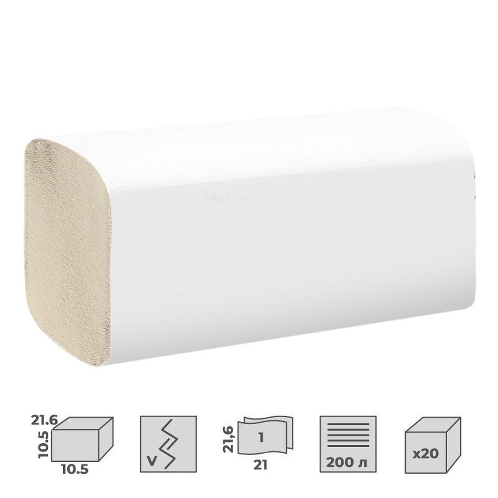 Полотенца бумажные для диспенсеров Luscan Professional Vсл1слвт200л20пач/уп